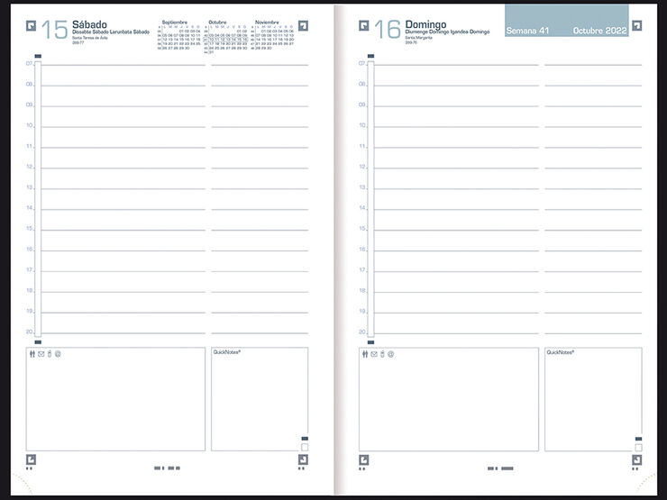 Agenda Oxford Classic A5 2022 Día Vista Multilingüe negra