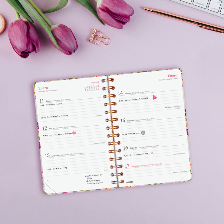 Agenda Finocam You Semana Vista Horizontal 2027 Castellano Hojas