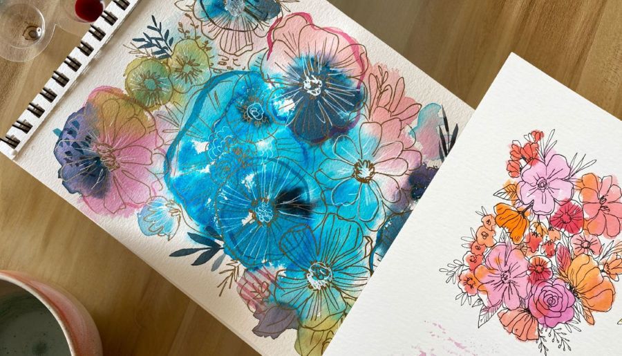 Flores y frutos de oto&ntilde;o con acuarela - 08/11/26 - 11:30