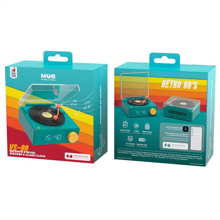 Altavoz Despertador Retro Wondee blau
