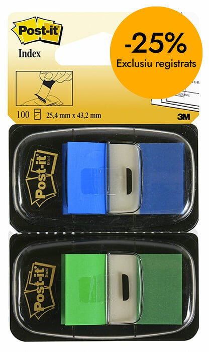 Banderitas Post-It Index azul/verde