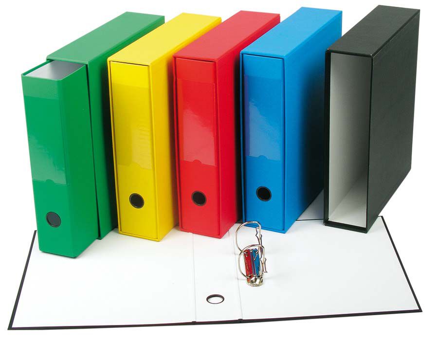 Archivador 2 anillas Abacus Folio con caja rojo