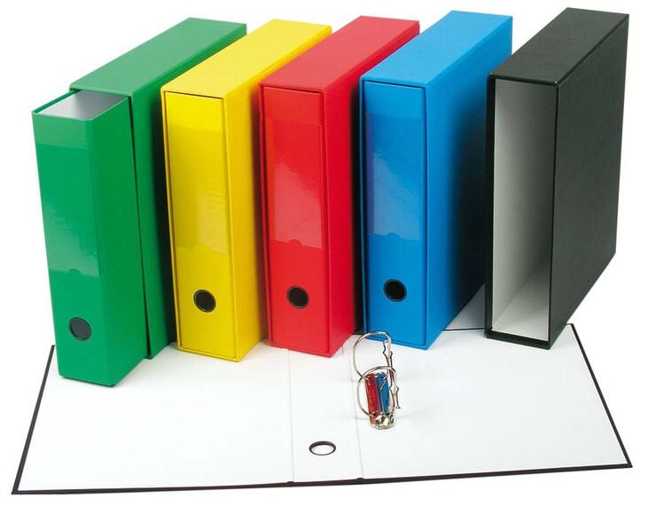 Archivador 2 anillas Abacus Folio con caja rojo