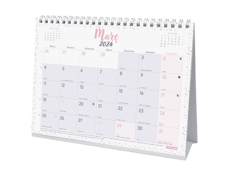 Calendari sobretaula Finocam Chic Escriu.2024 cat Lila