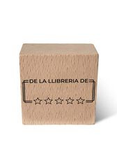 Sello Exlibris madera Estrellas 6x6cm