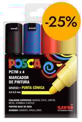 Rotuladores Posca PC-7M 4,5-5,5mm Basic 4 colores