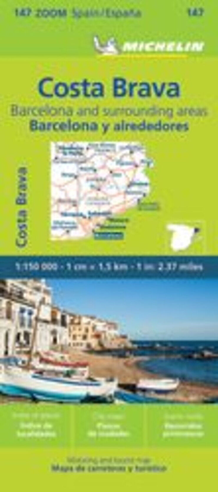 Mapa zoom 147 Costa Brava. Barcelona y alrededores
