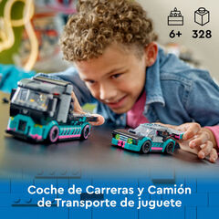 LEGO® City Coche de Carreras y Camión de Transporte 60406