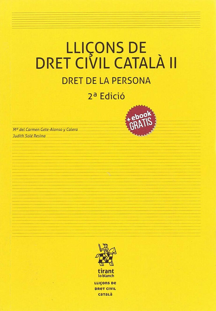 Lliçons de Dret Civil Català II Dret de la Persona 2ª Edició 2018