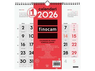 Calendario pared Finocam Números grandes 30X30 2026 catalán