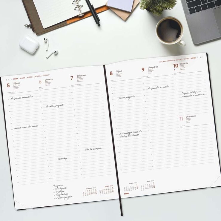 Agenda Finocam Mara Y12 sem/vista vertical cat 2026 azul