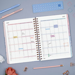 Agenda Finocam Optimal Semana Vista Horizontal 2027 Multiling&uuml;e Gris