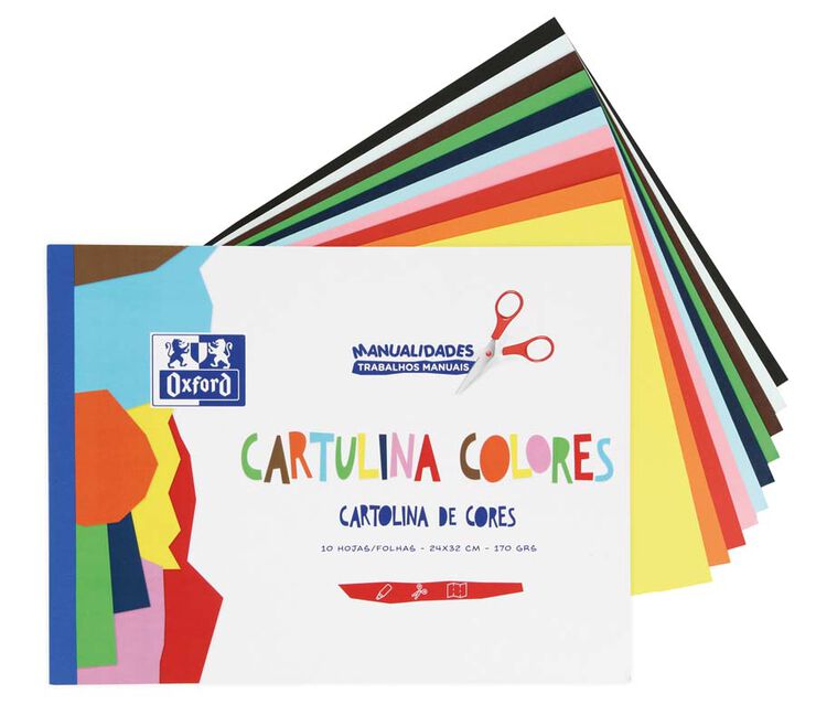 Bloc cartulinas de colores Oxford A4 10 hojas