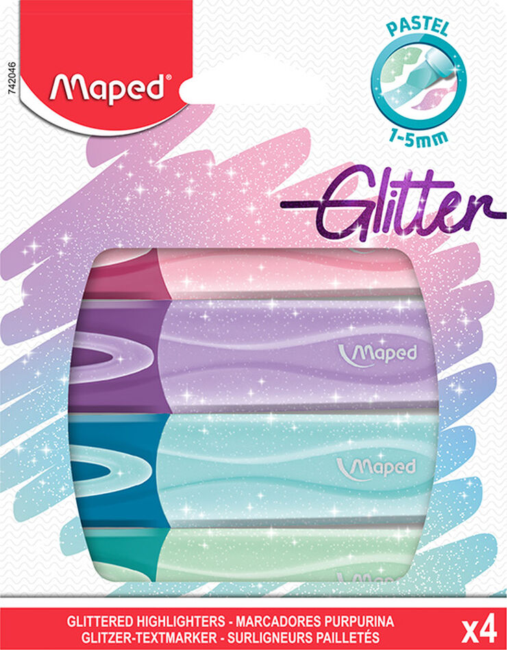 Marcadors fluorescents Maped Glitter 4 colors