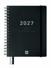Agenda Finocam 16M Tempus 1/4 Sem/Vista Vertical Castellano 2026-27 Negro