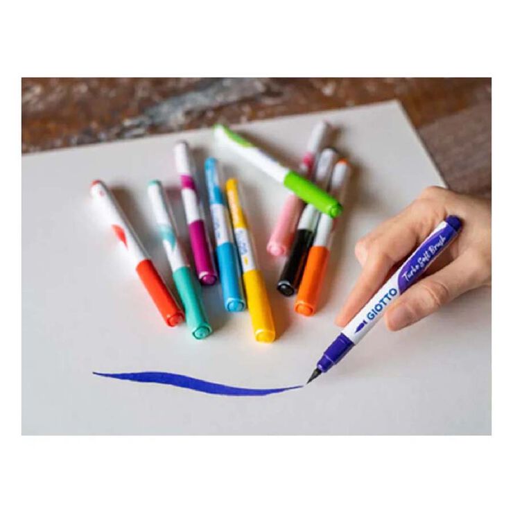 Rotuladores de colores Giotto Turbo Soft Brush 10 colores