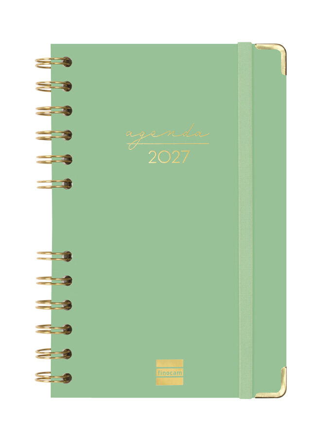 Agenda Finocam Alma Semana Vista Horizontal 2027 Catal&aacute;n Verde