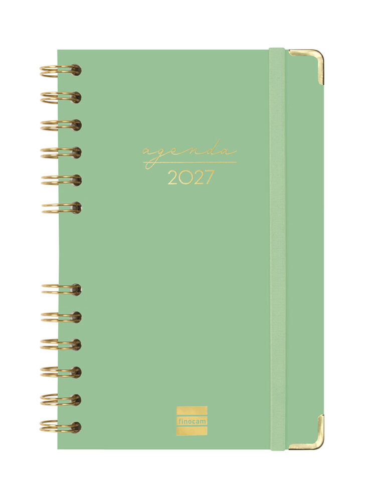Agenda Finocam Alma Semana Vista Horizontal 2027 Catal&aacute;n Verde