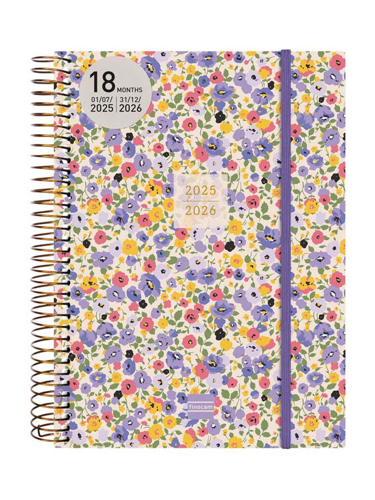 Agenda Finocam espiral 18 meses E10 2día/pág mult 2025-26 girl