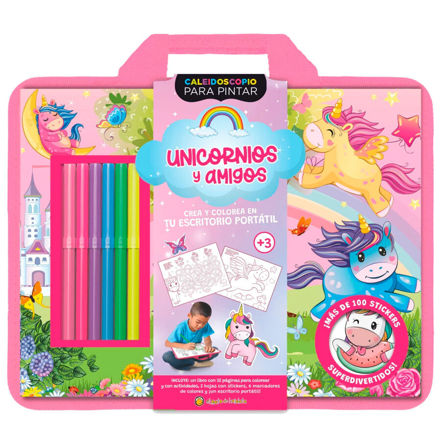 Caleidoscopio para Pintar - Unicornios y amigos