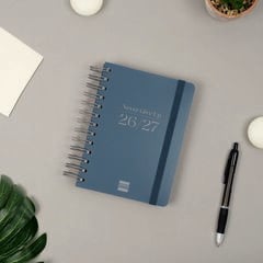 Agenda Escolar Finocam Cosmoflex 1/8 D&iacute;a/P&aacute;gina Castellano 2026-27 Azul