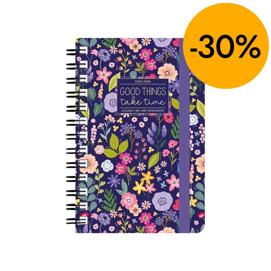 Agenda Legami 16 meses espiral sem/vista multiling&uuml;e 2025-26 Flowers
