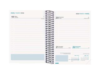 Agenda Finocam escolar Secundaria 1/8 día/pág cat 2025-26 negro