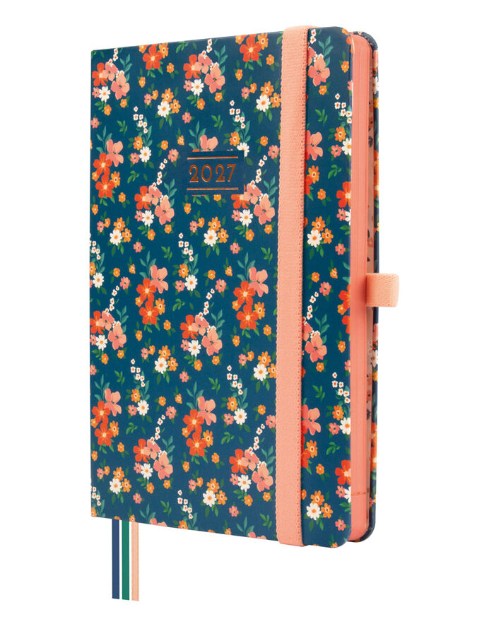 Agenda Finocam Design Semana Vista Horizontal 2027 Catal&aacute;n Flora