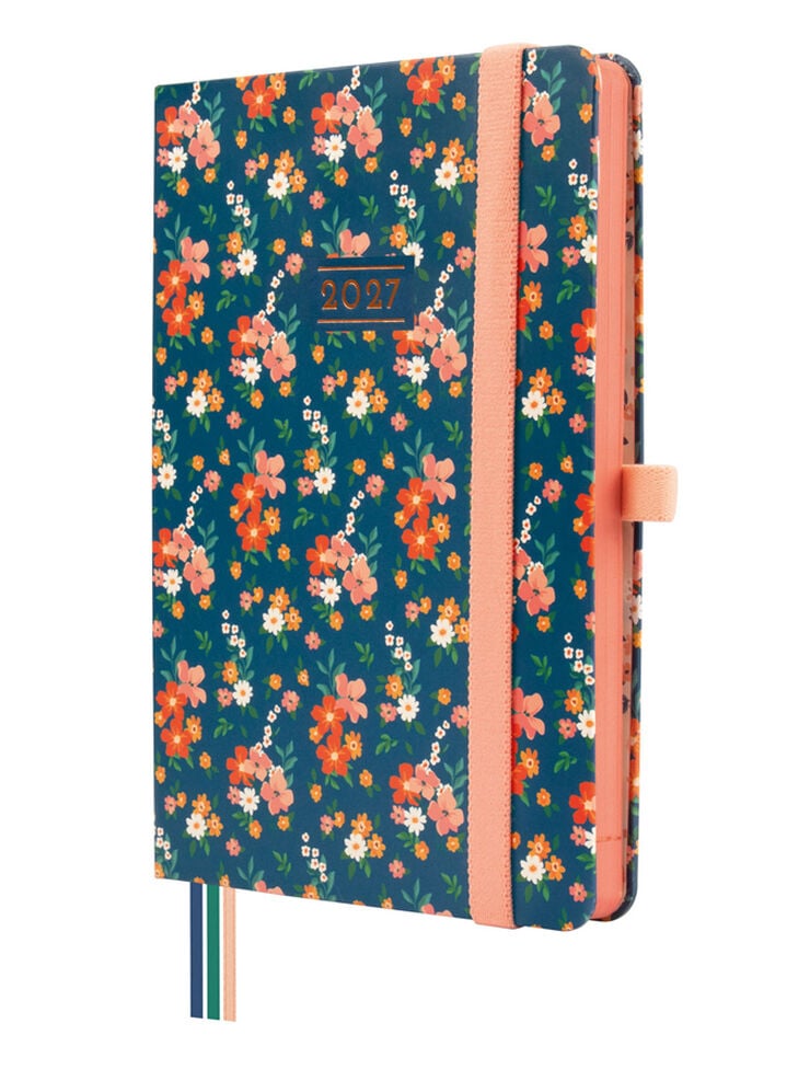 Agenda Finocam Design Semana Vista Horizontal 2027 Catal&aacute;n Flora