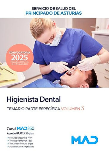 Higienista Dental del Servicio de Salud del Principado de Asturias. Temario parte espec&iacute;fica volumen 3