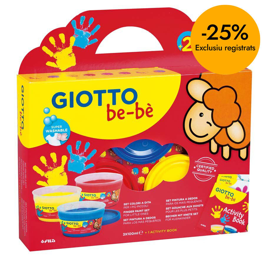 Pintura dedos Giotto 3 colores y accesorios