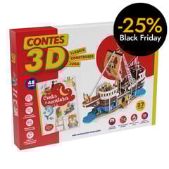 Puzle 3D i conte Vaixell Pirata 37 peces