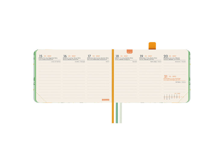 Agenda Finocam Design Semana Vista Vertical 2027 Catal&aacute;n Lema