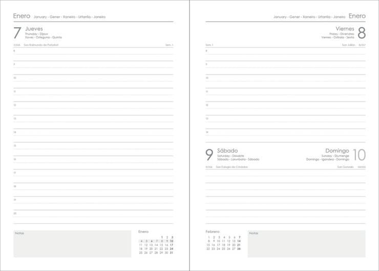 Agenda Dohe Sintex 14x20 D&iacute;a P&aacute;gina Catal&aacute;n 2027 Burdeos