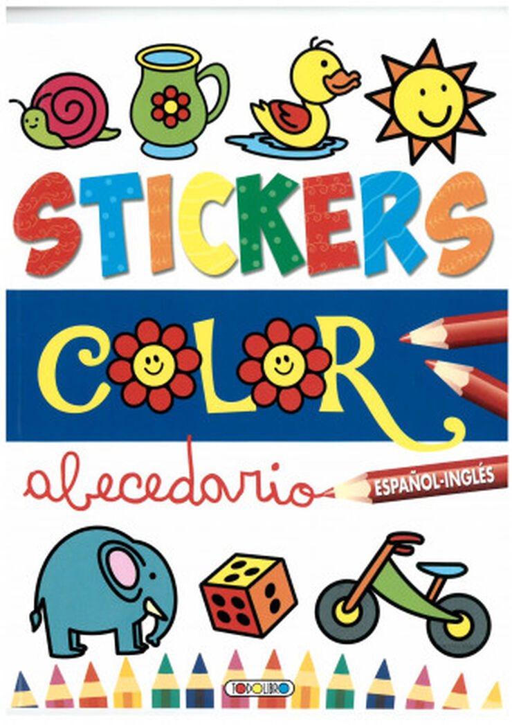 Stickers color abecedario español-inglés