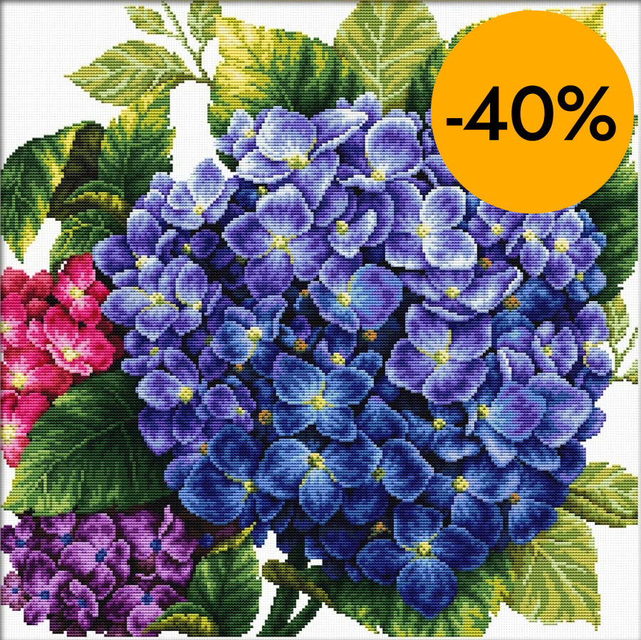 Kit Punto de Cruz Ladybird Hortensia