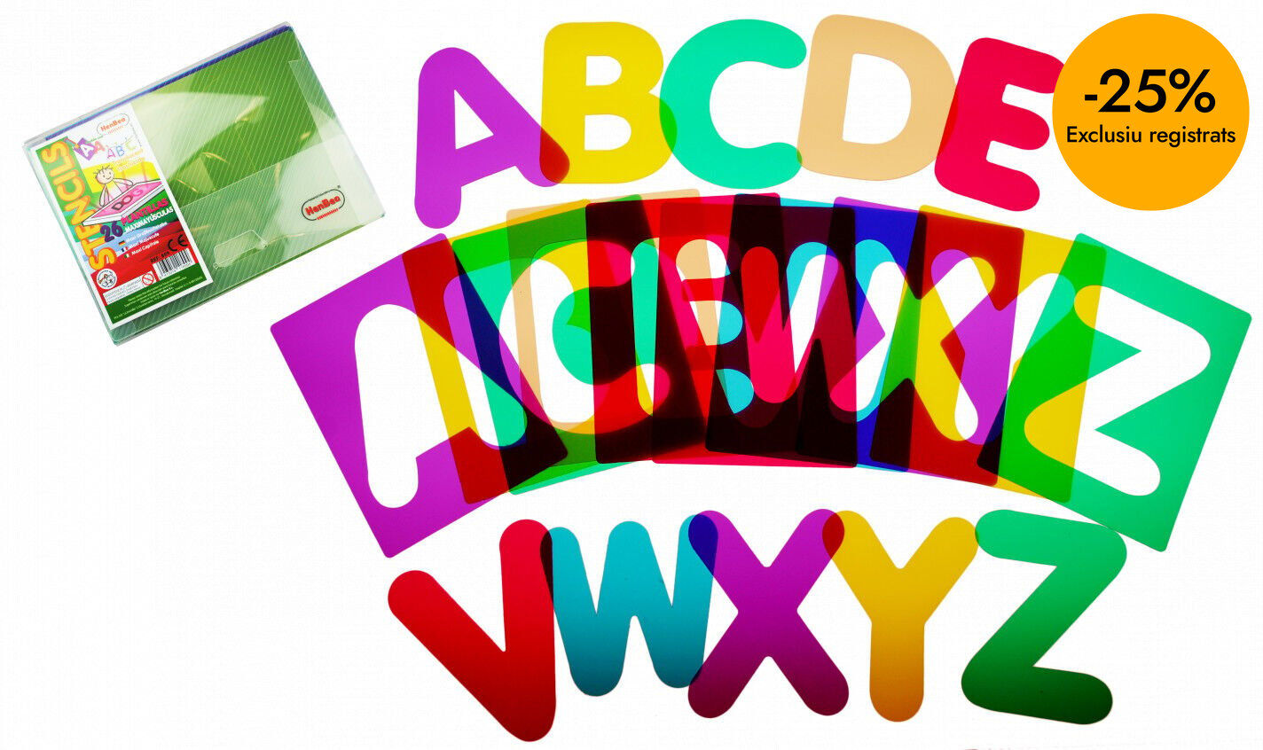 Plantillas transl&uacute;cidas may&uacute;sculas