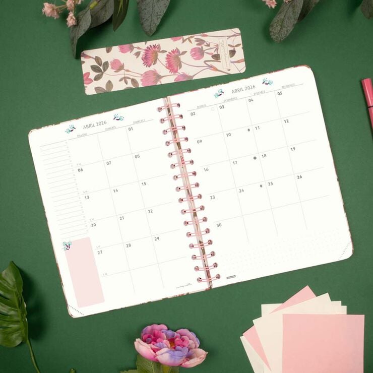 Agenda Finocam Moniquilla E10 setm/vista horitzontal cat 2026 Rosella