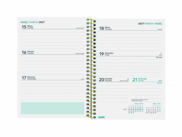 Agenda Escolar Finocam Secundaria 1/8 Sem/Vista Catal&aacute;n 2026-27 Shine