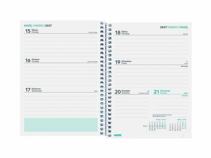 Agenda Escolar Finocam Secundaria 1/8 Sem/Vista Catal&aacute;n 2026-27 Fiori
