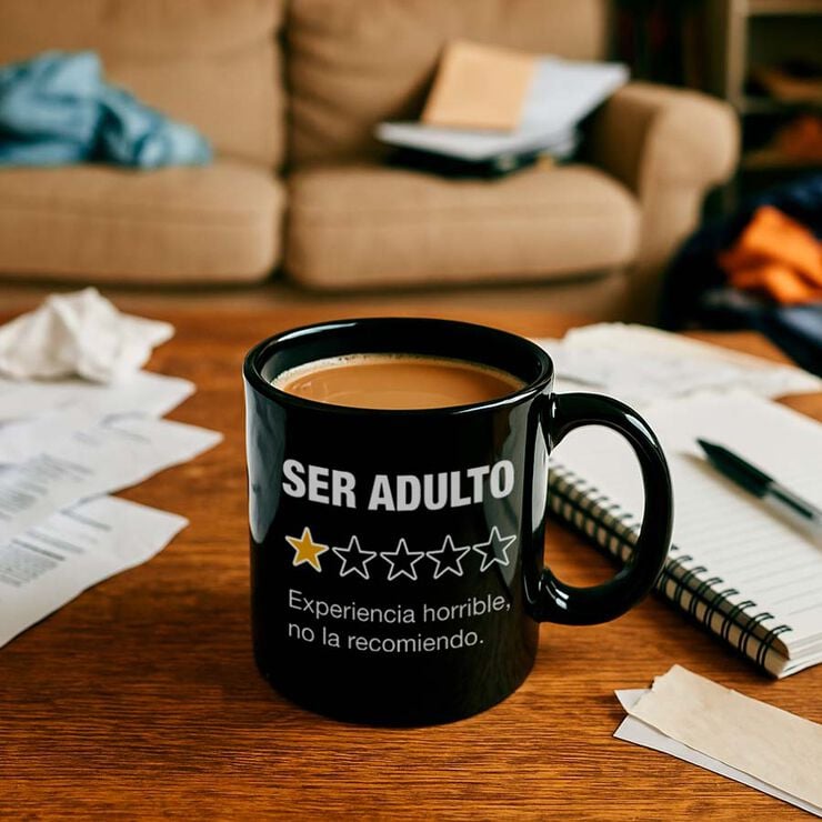 Taza ''Ser adulto experiencia horrible''