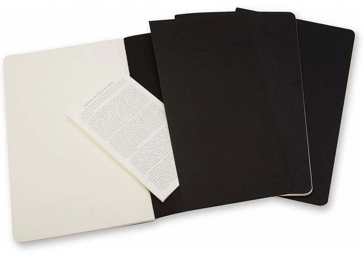 Pack 3 Libretas Moleskine L Negro Liso