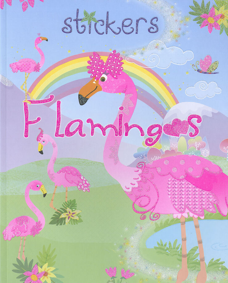 stickers flamingos arco iris