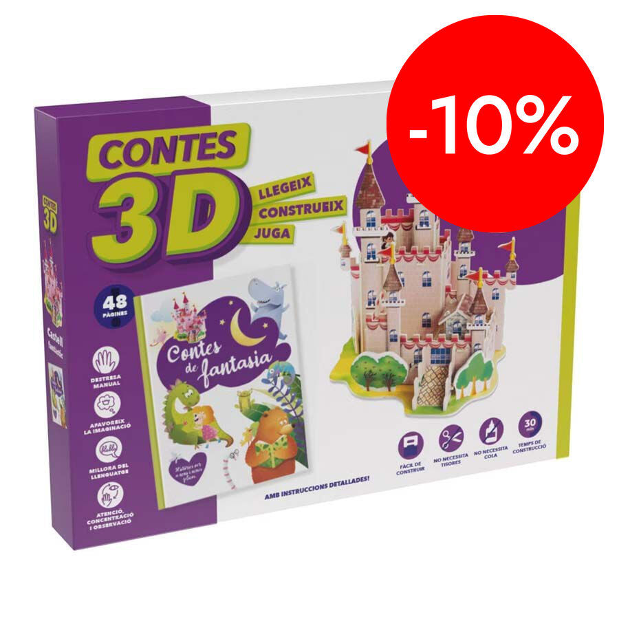 Puzle 3D y cuento Castell Fant&agrave;stic 18 piezas