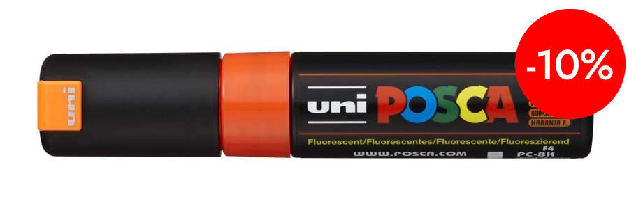 Rotulador Posca PC-8K 8mm naranja fluorescente