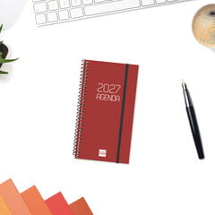 Agenda Finocam Opaque Setmana Vista Horitzontal 2027 Catal&agrave; Bordeus