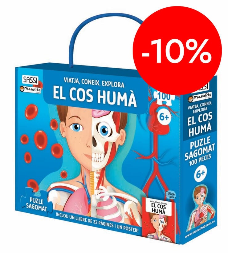 Libro y puzle El cos hum&agrave; 100 piezas