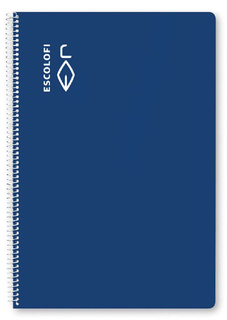 Llibreta espiral Escolofi A4 40 fulls 4x4 blau