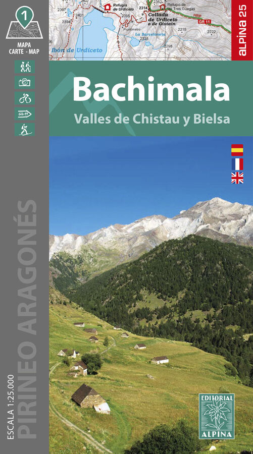 Bachimala. valles de Chistau y Bielsa - mapa  1:25000 + carpeta