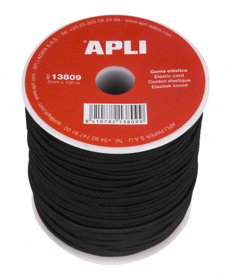 Goma elástica negra Apli 2 mm x 100 m - Abacus Online